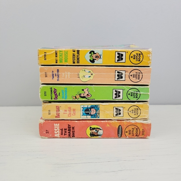 Vintage Little Big Books Disney Mickey Mouse Goofy Batman Tweety Lassy - Picture 2 of 16